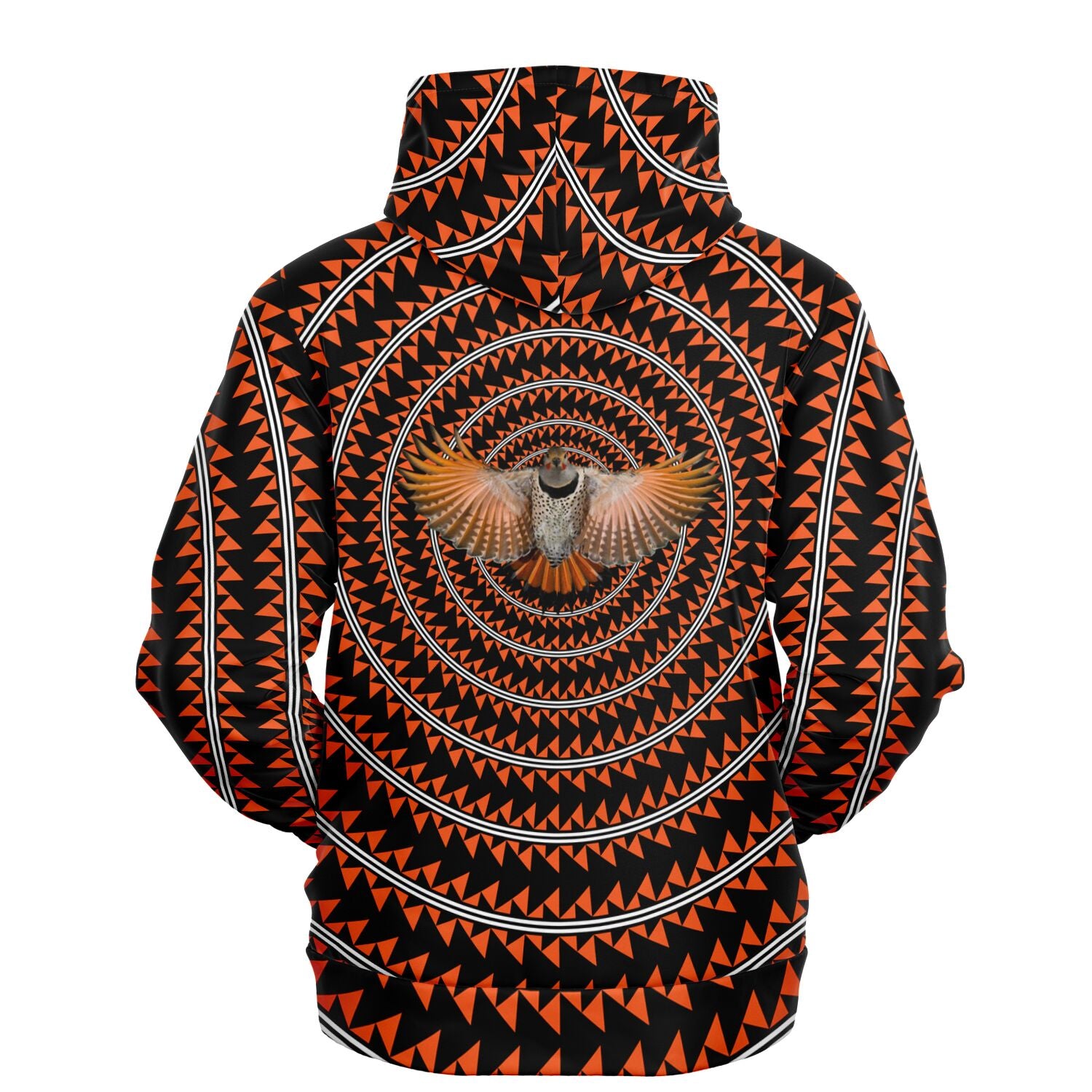 Soft Hoodie With Flicker Bird And Sturgeon Back Designs  - AOP