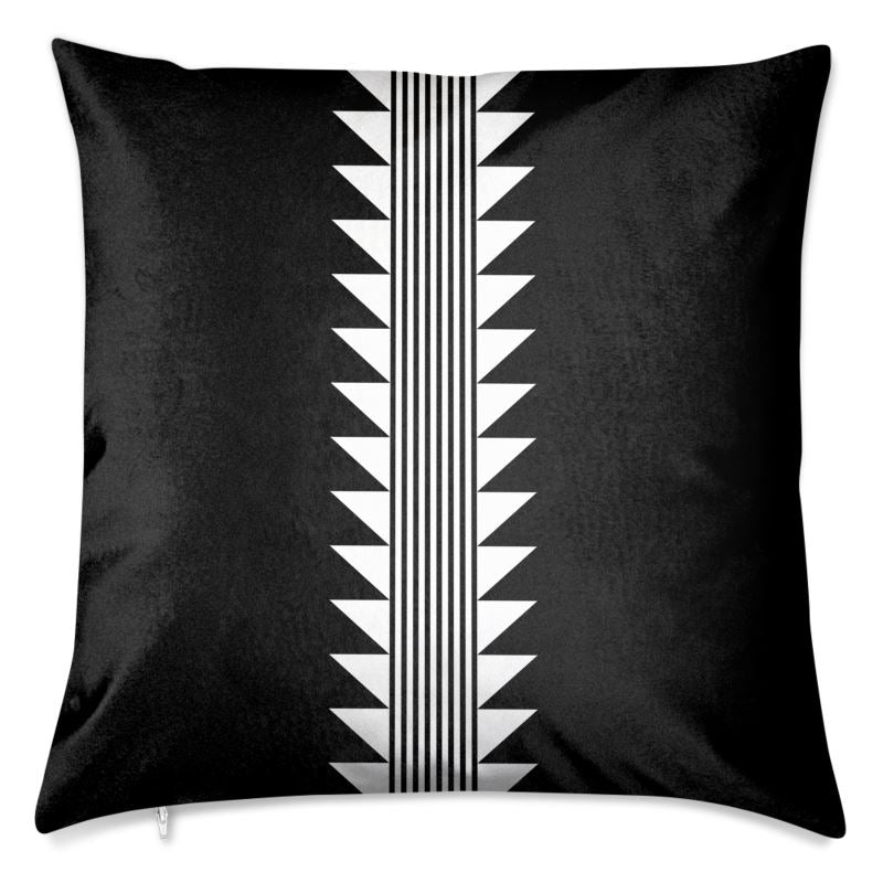 Black Cushion Cover With Sturgeon Back Design