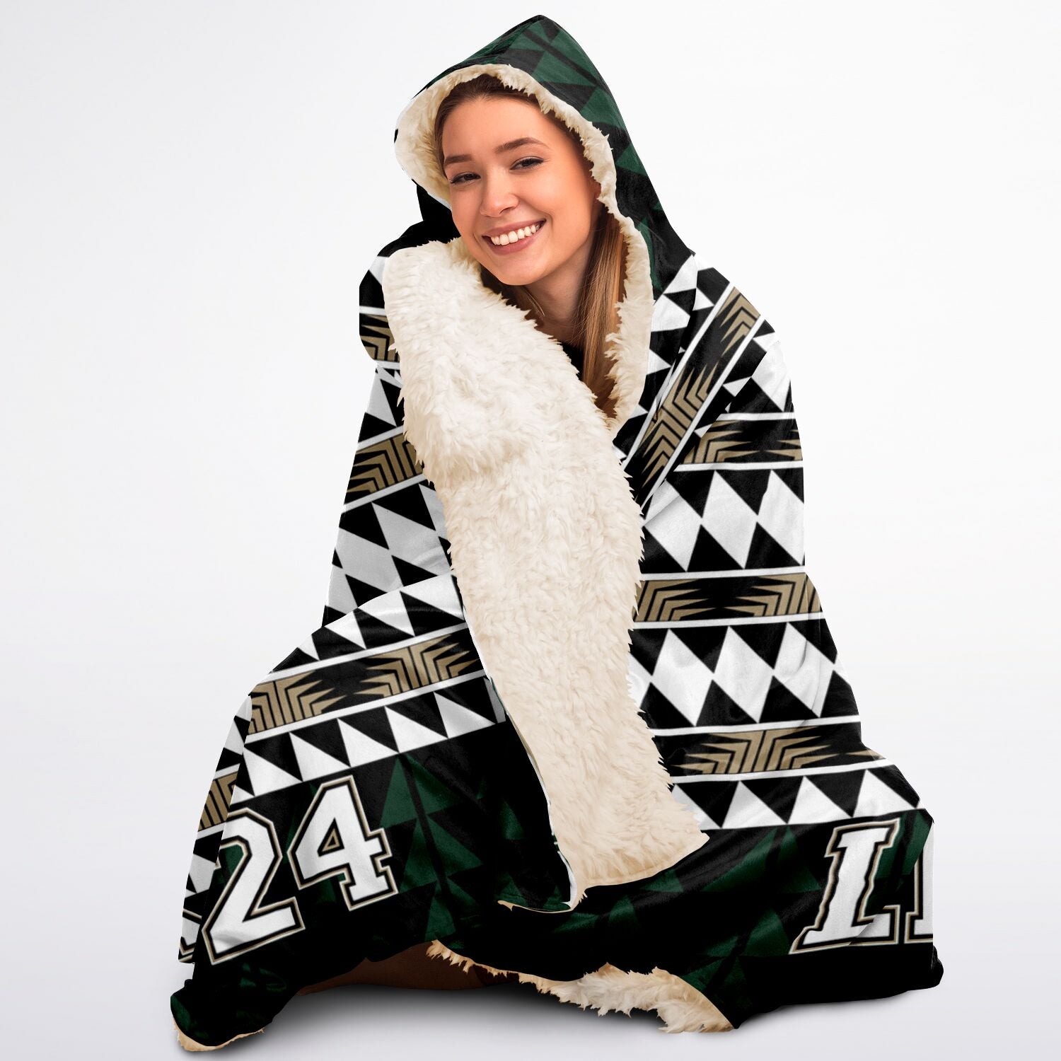 Hooded Blanket Sherpa - AOP LOVIE TEAM BLANKET