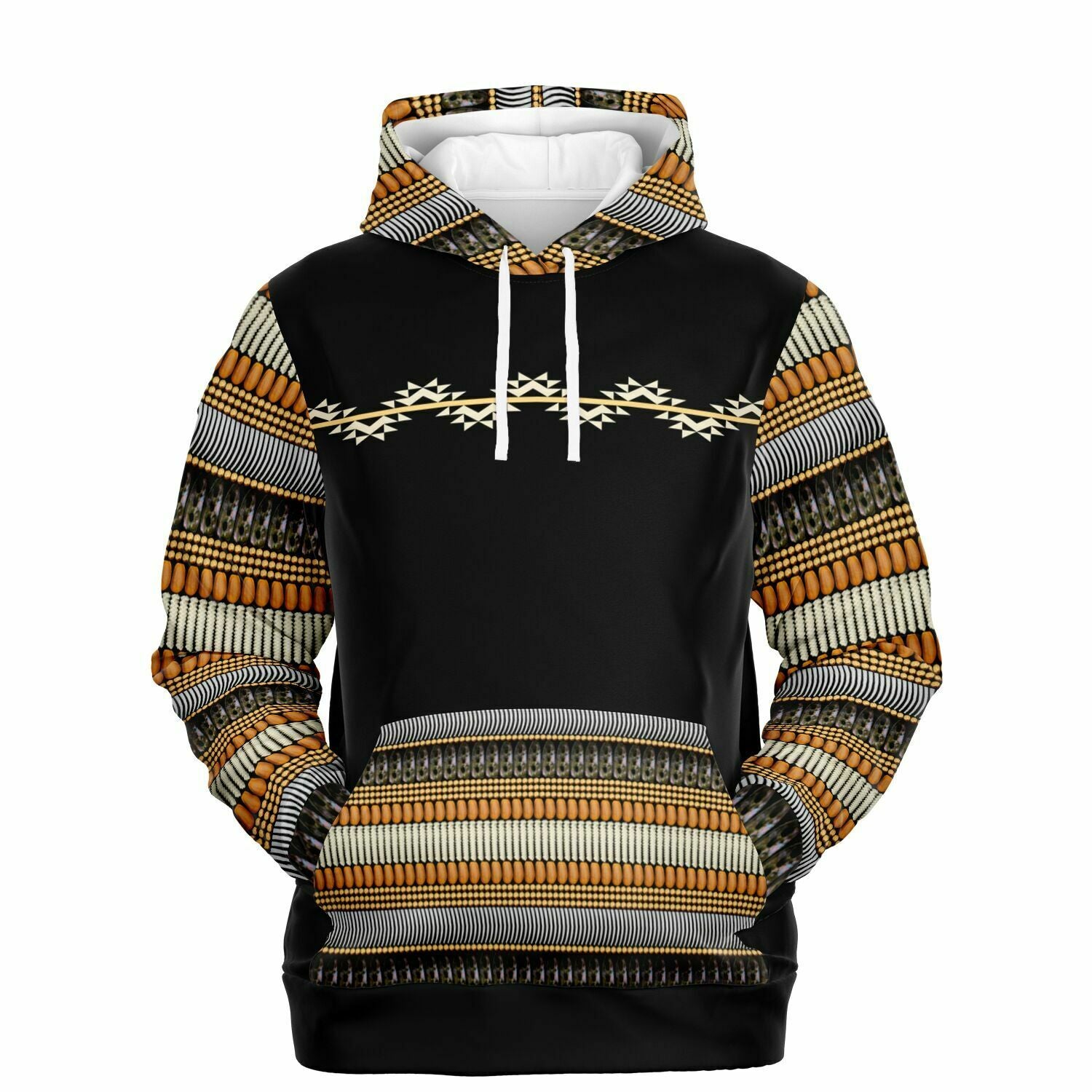 Pine Nut, Cedar Berries, Bear Grass, Abalone, Dentalium Soft Hoodie - AOP