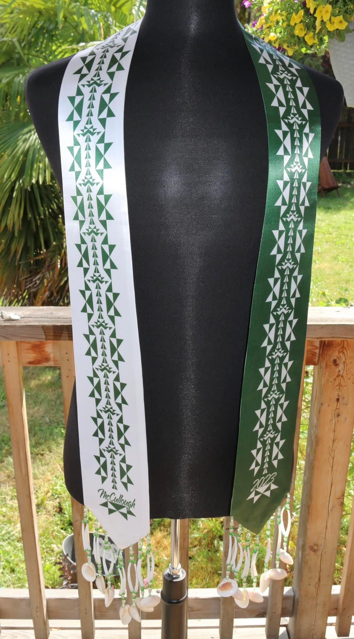 Adult Custom Graduation Stole , Native American Graduation Stole, Sash, Graduation Ceremony,Hupa, Yurok , Karuk,(PLEASE READ THE DESCRIPTION BEFORE YOU PLACE YOUR ORDER)