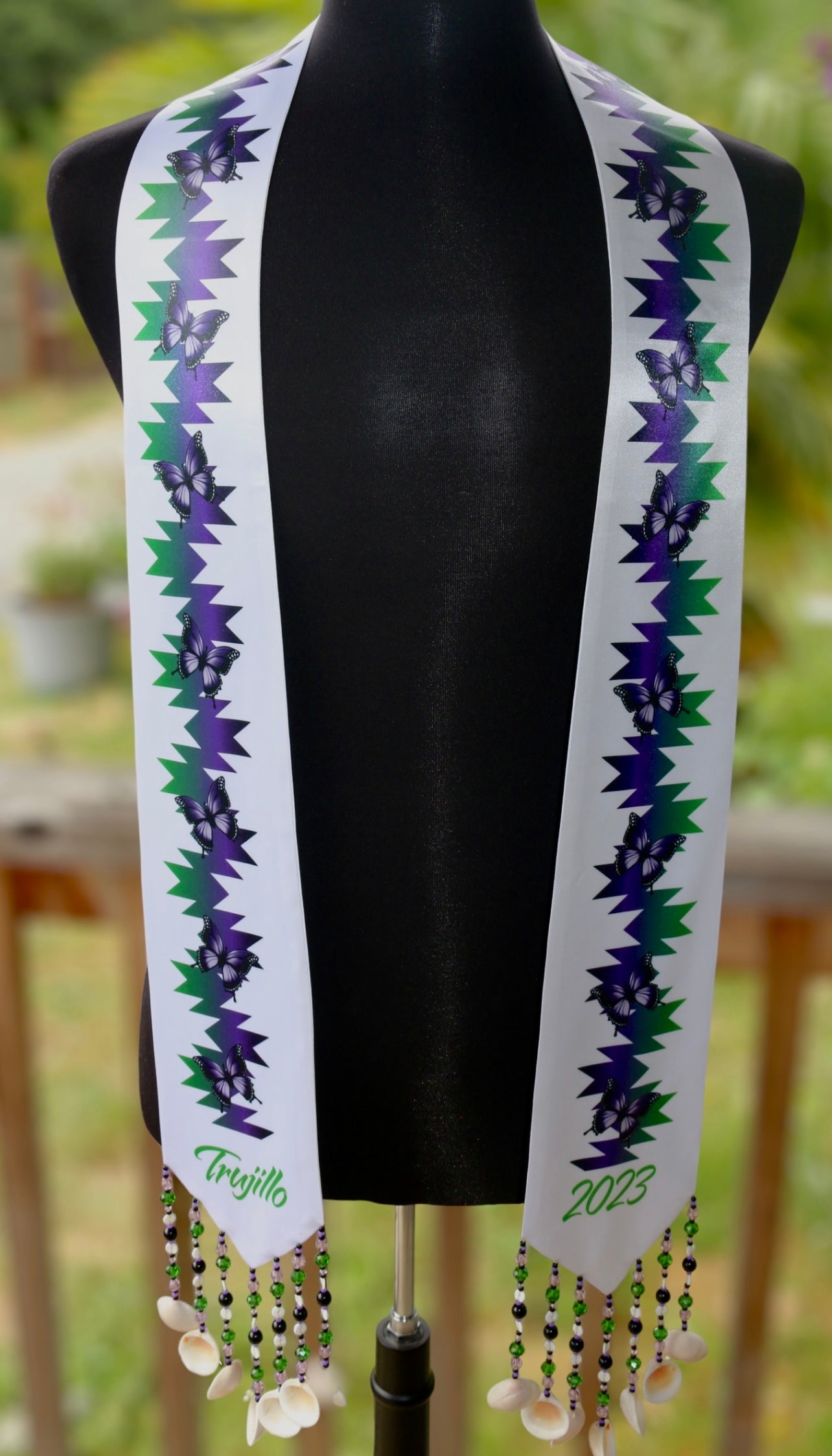 Adult Custom Graduation Stole , Native American Graduation Stole, Sash, Graduation Ceremony,Hupa, Yurok , Karuk,(PLEASE READ THE DESCRIPTION BEFORE YOU PLACE YOUR ORDER)