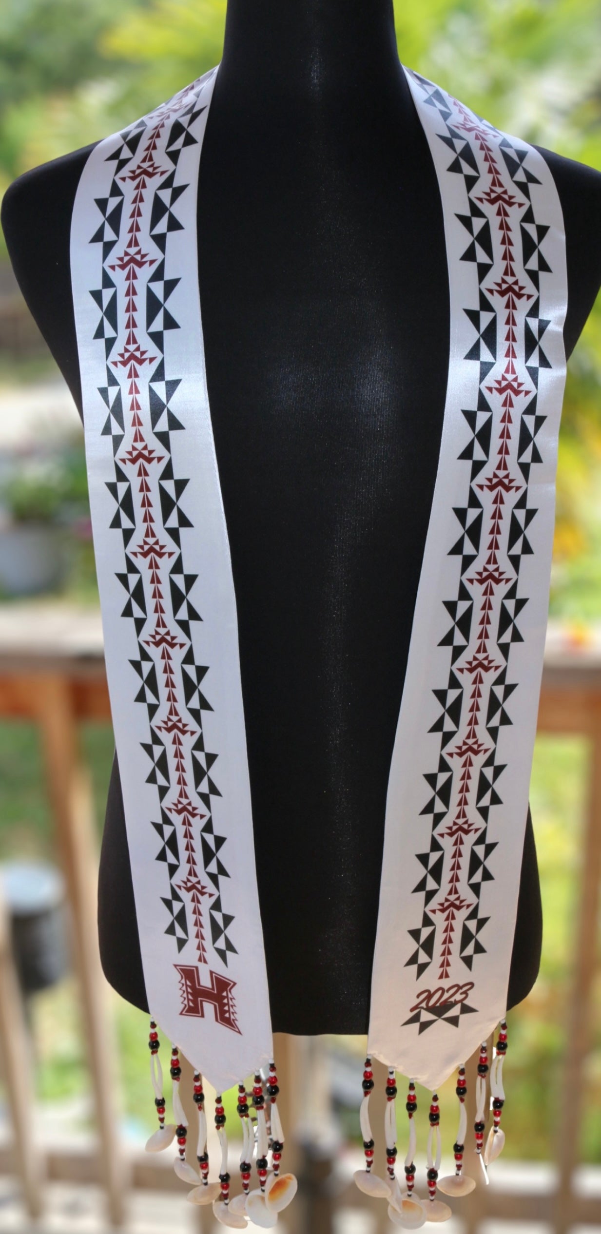 Adult Custom Graduation Stole , Native American Graduation Stole, Sash, Graduation Ceremony,Hupa, Yurok , Karuk,(PLEASE READ THE DESCRIPTION BEFORE YOU PLACE YOUR ORDER)