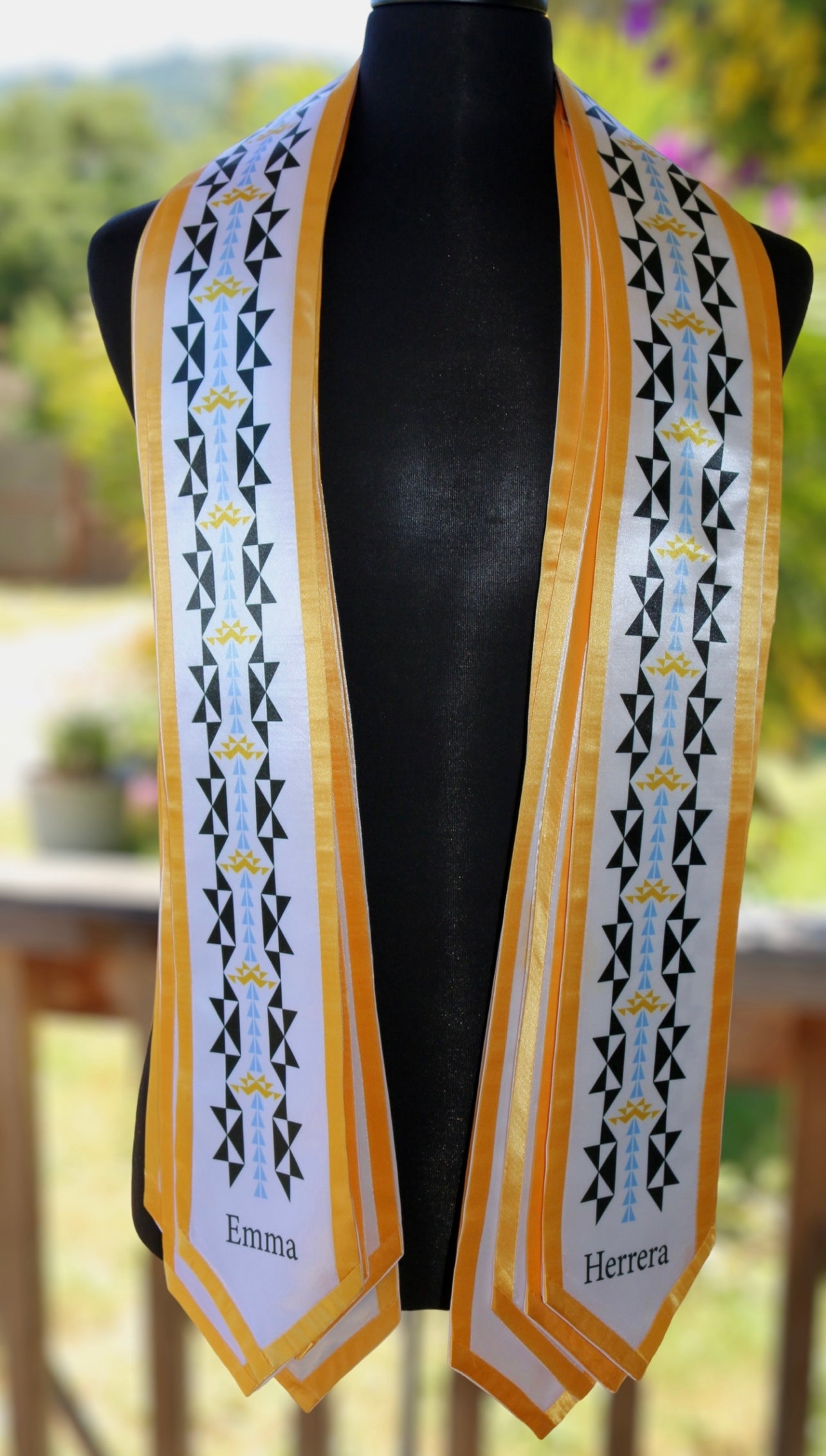 Adult Custom Graduation Stole , Native American Graduation Stole, Sash, Graduation Ceremony,Hupa, Yurok , Karuk,(PLEASE READ THE DESCRIPTION BEFORE YOU PLACE YOUR ORDER)