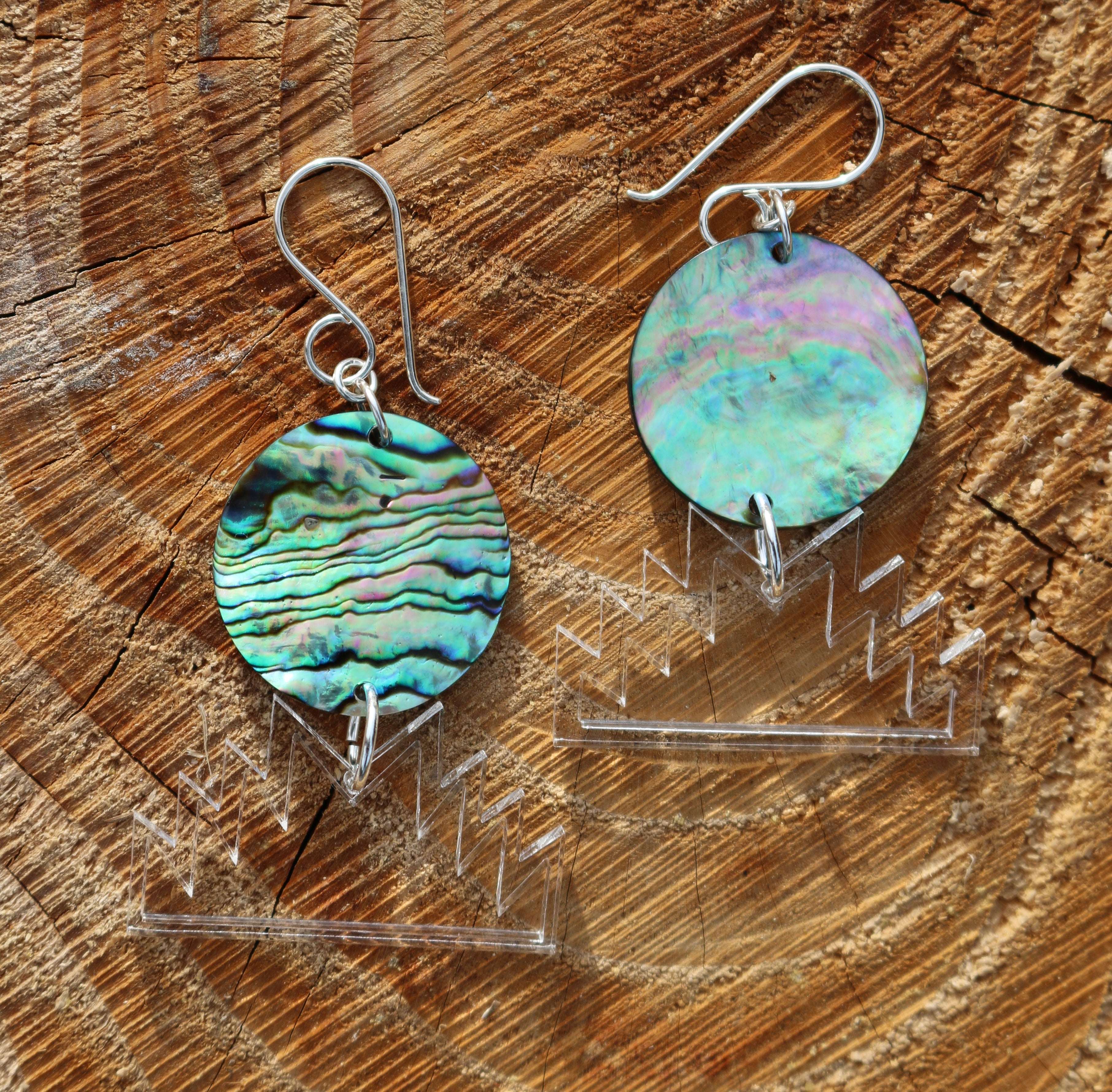 Abalone Swallow Tail Design Earrings