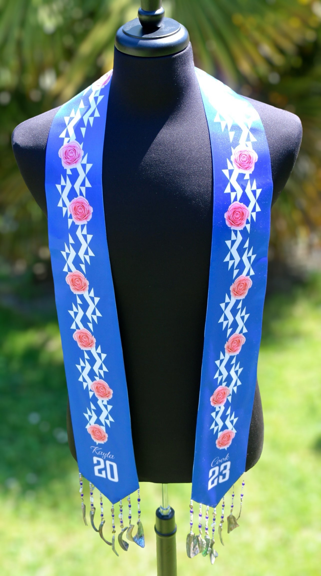 Adult Custom Graduation Stole , Native American Graduation Stole, Sash, Graduation Ceremony,Hupa, Yurok , Karuk,(PLEASE READ THE DESCRIPTION BEFORE YOU PLACE YOUR ORDER)