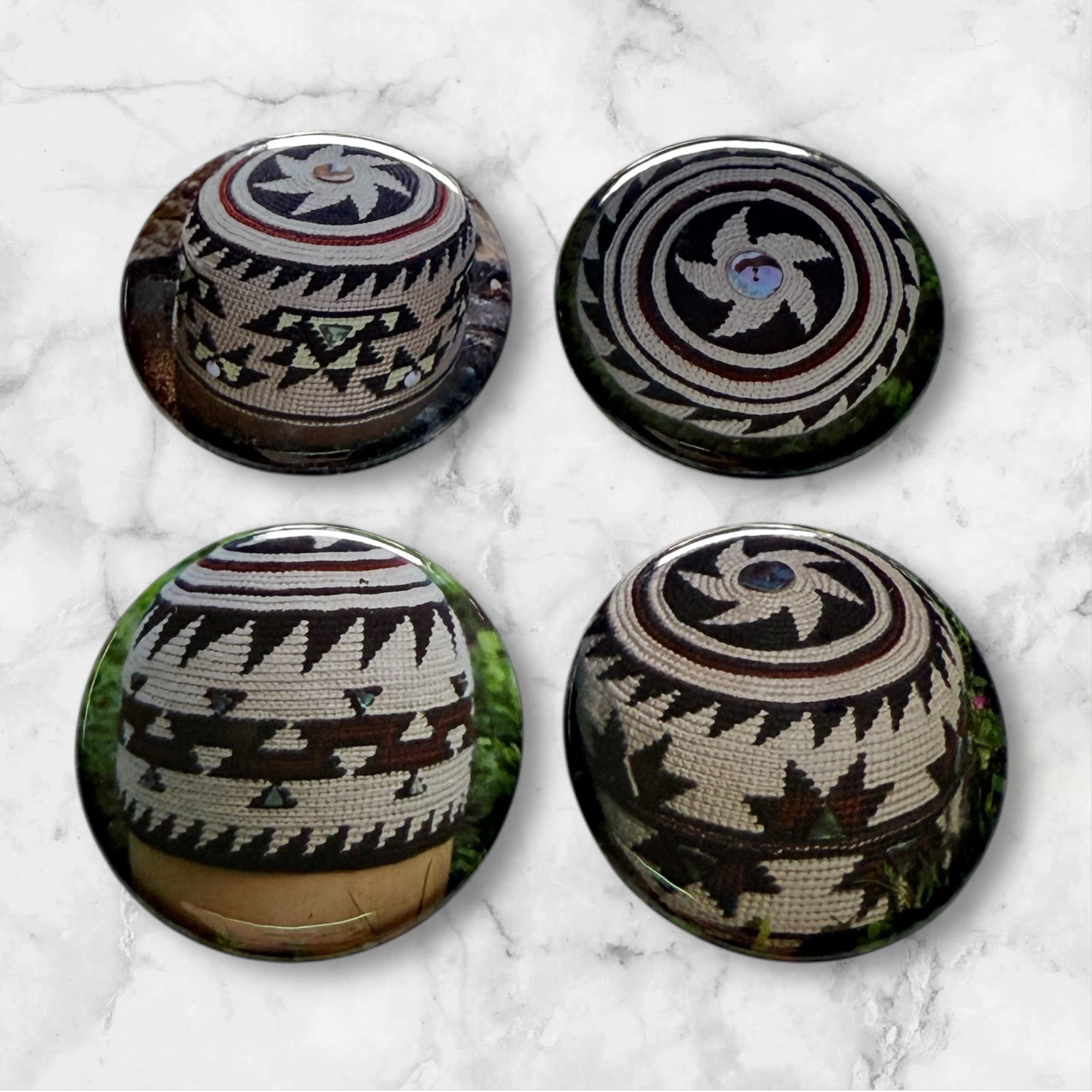 Set of 4 Crochet Cap Magnets