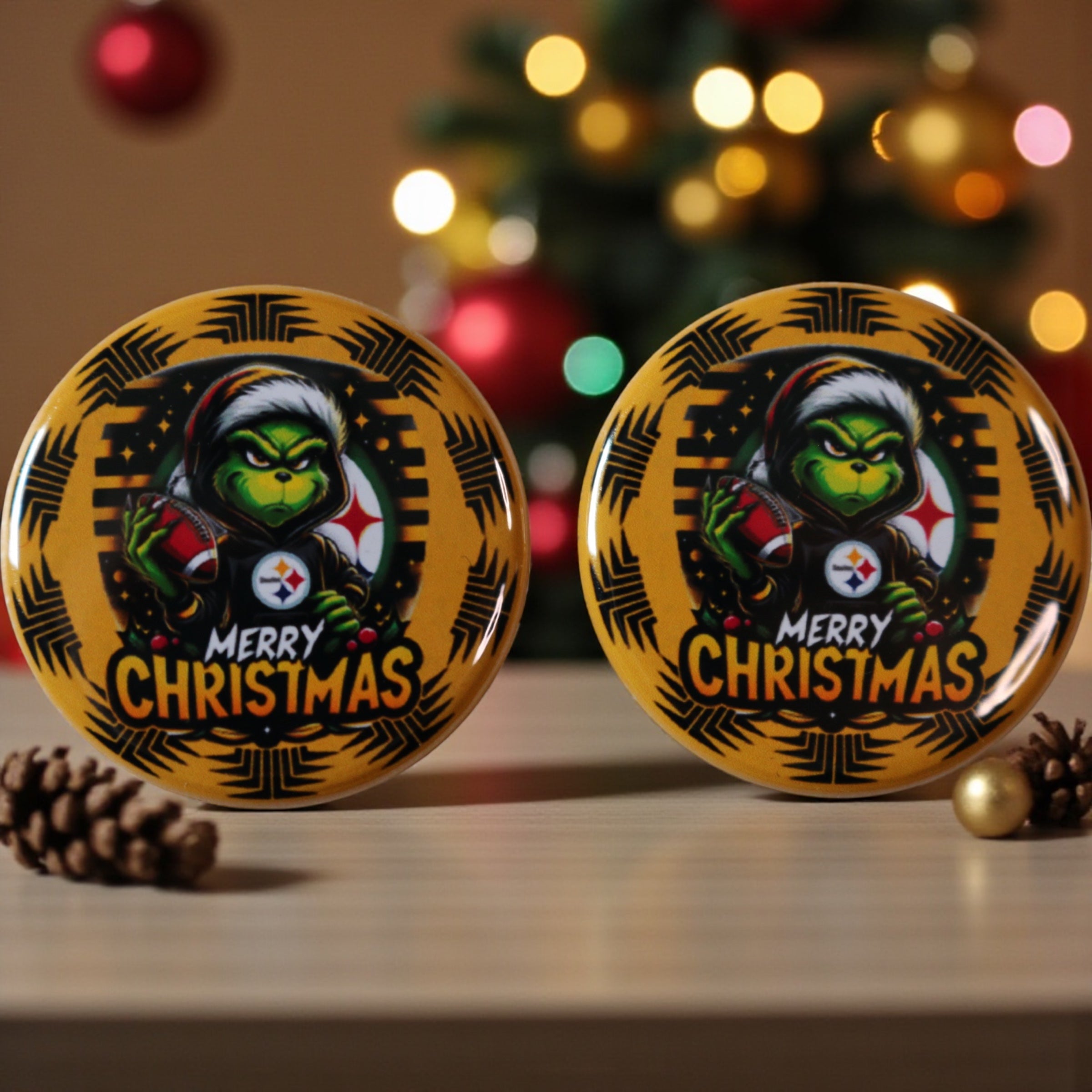 Christmas Cabs Set of Two, Black and Yellow Team