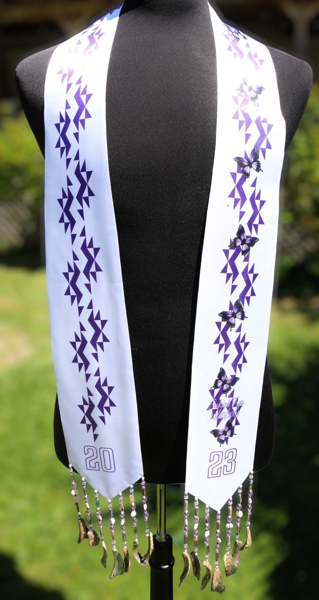 Adult Custom Graduation Stole , Native American Graduation Stole, Sash, Graduation Ceremony,Hupa, Yurok , Karuk,(PLEASE READ THE DESCRIPTION BEFORE YOU PLACE YOUR ORDER)