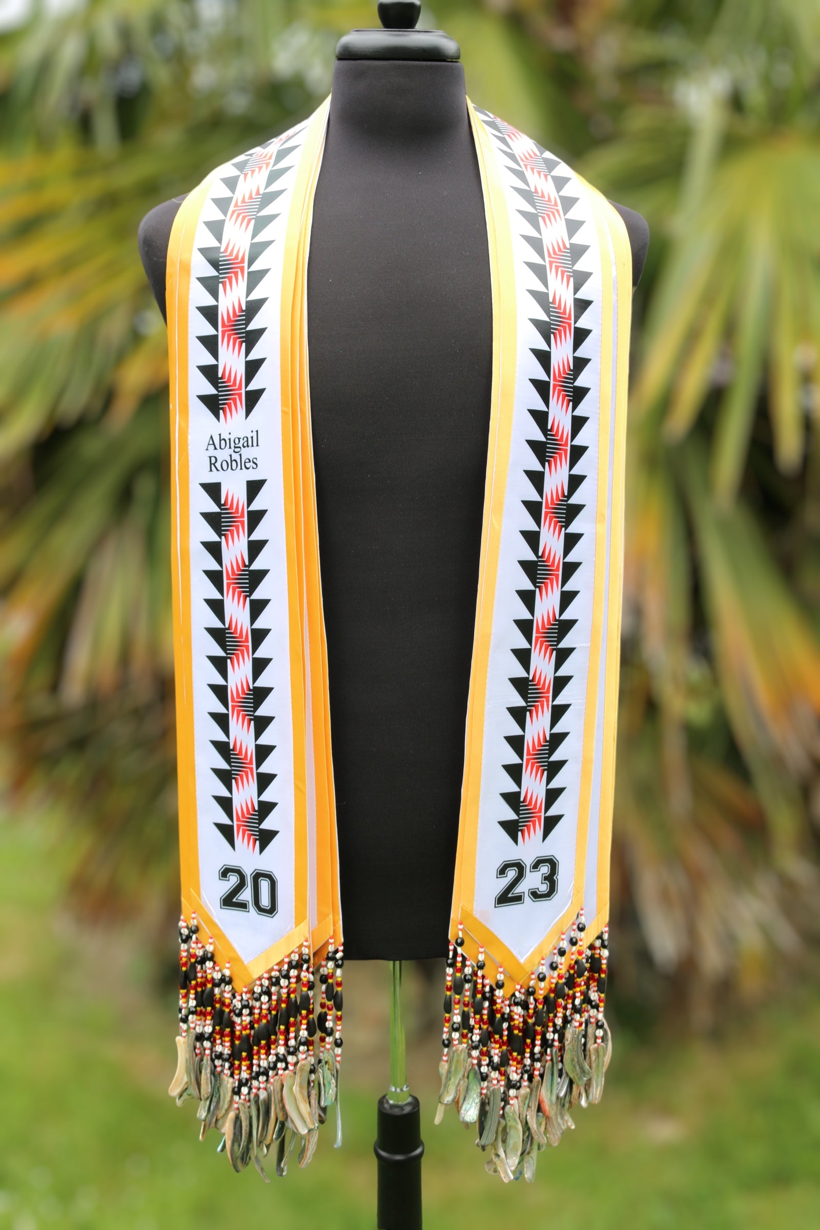 Adult Custom Graduation Stole , Native American Graduation Stole, Sash, Graduation Ceremony,Hupa, Yurok , Karuk,(PLEASE READ THE DESCRIPTION BEFORE YOU PLACE YOUR ORDER)