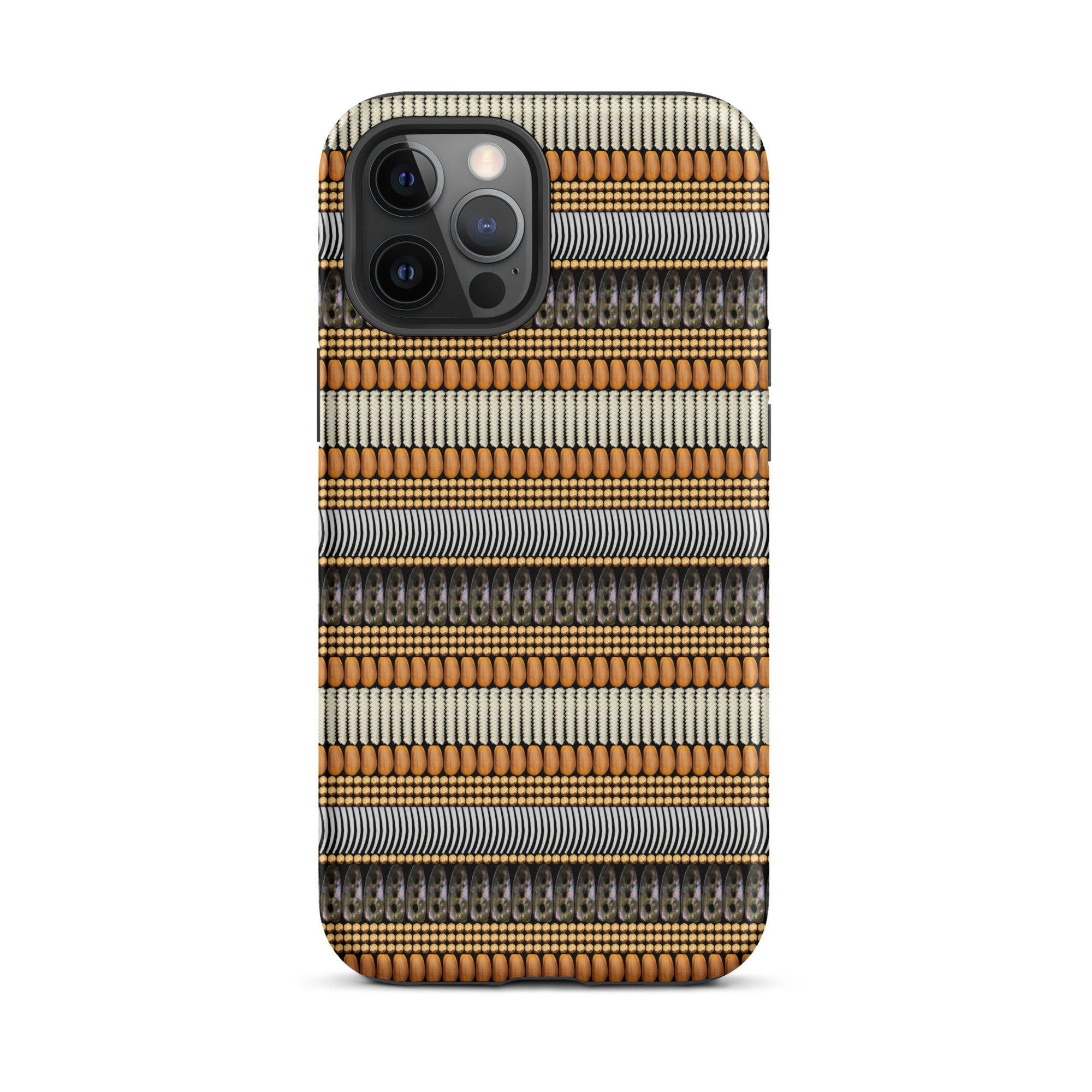 Tough Case for iPhone With Pinenuts, Beargrass, Dentalium, Abalone, and Cedar Berrie Image.
