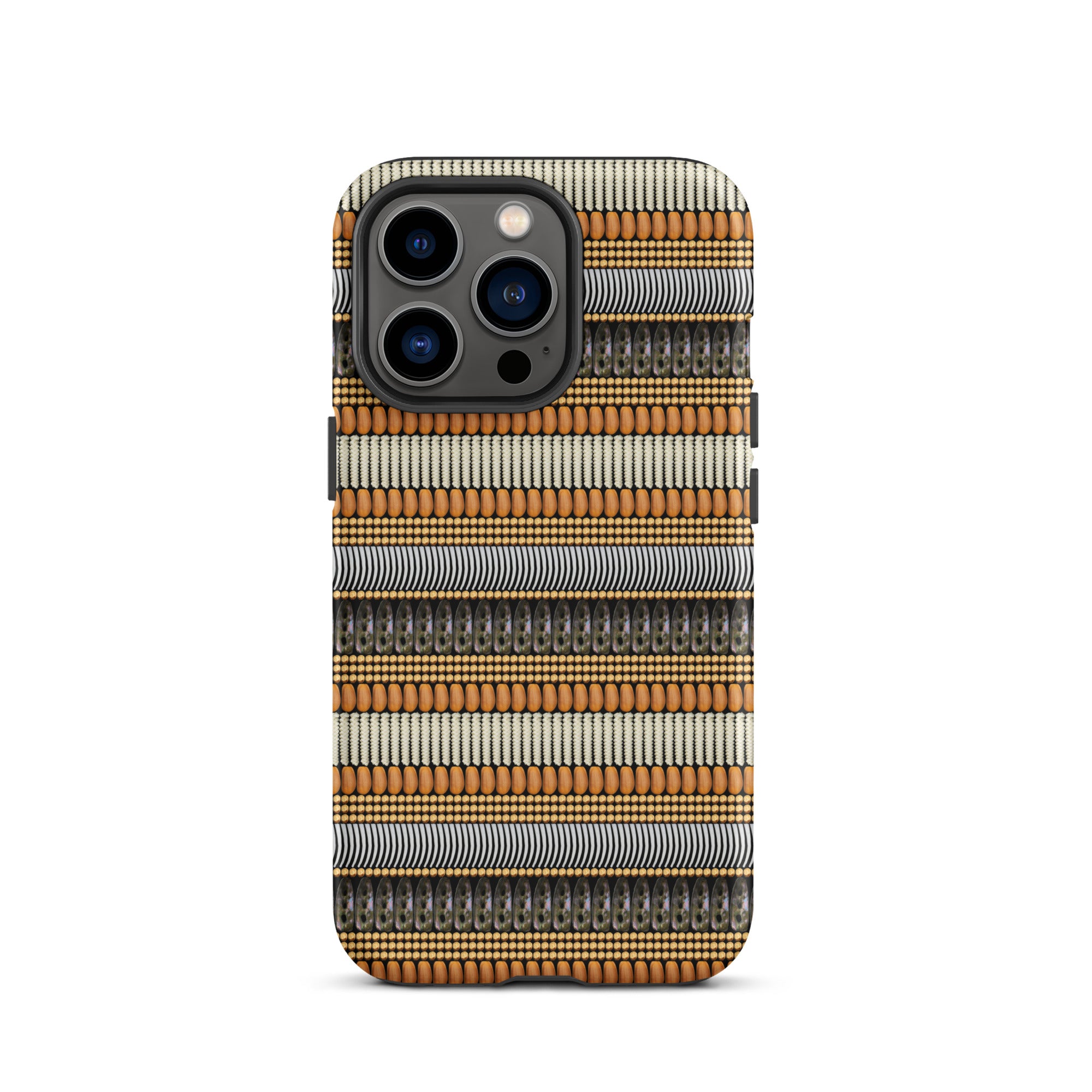 Tough Case for iPhone With Pinenuts, Beargrass, Dentalium, Abalone, and Cedar Berrie Image.