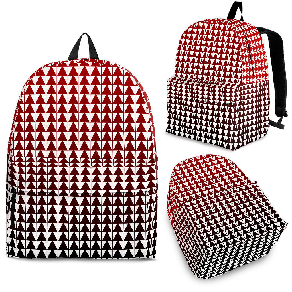 Red Backpack With Sturgeon Back Designs