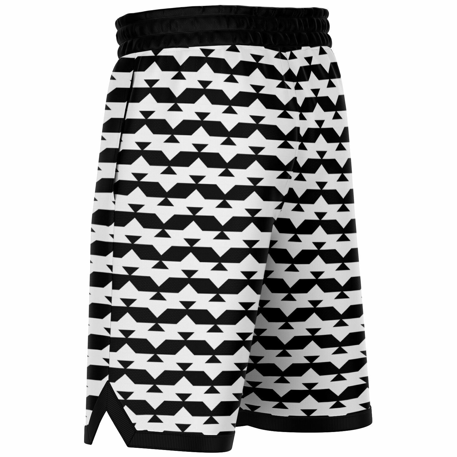 Black/White Friendship Design Basketball Shorts