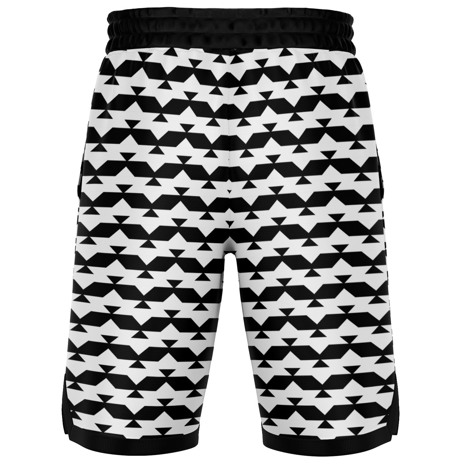 Black/White Friendship Design Basketball Shorts