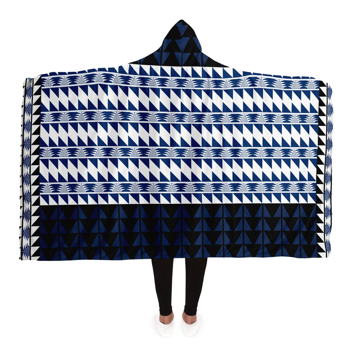 Hooded Blanket With Flint, Frog Foot, Sturgeon Back Designs