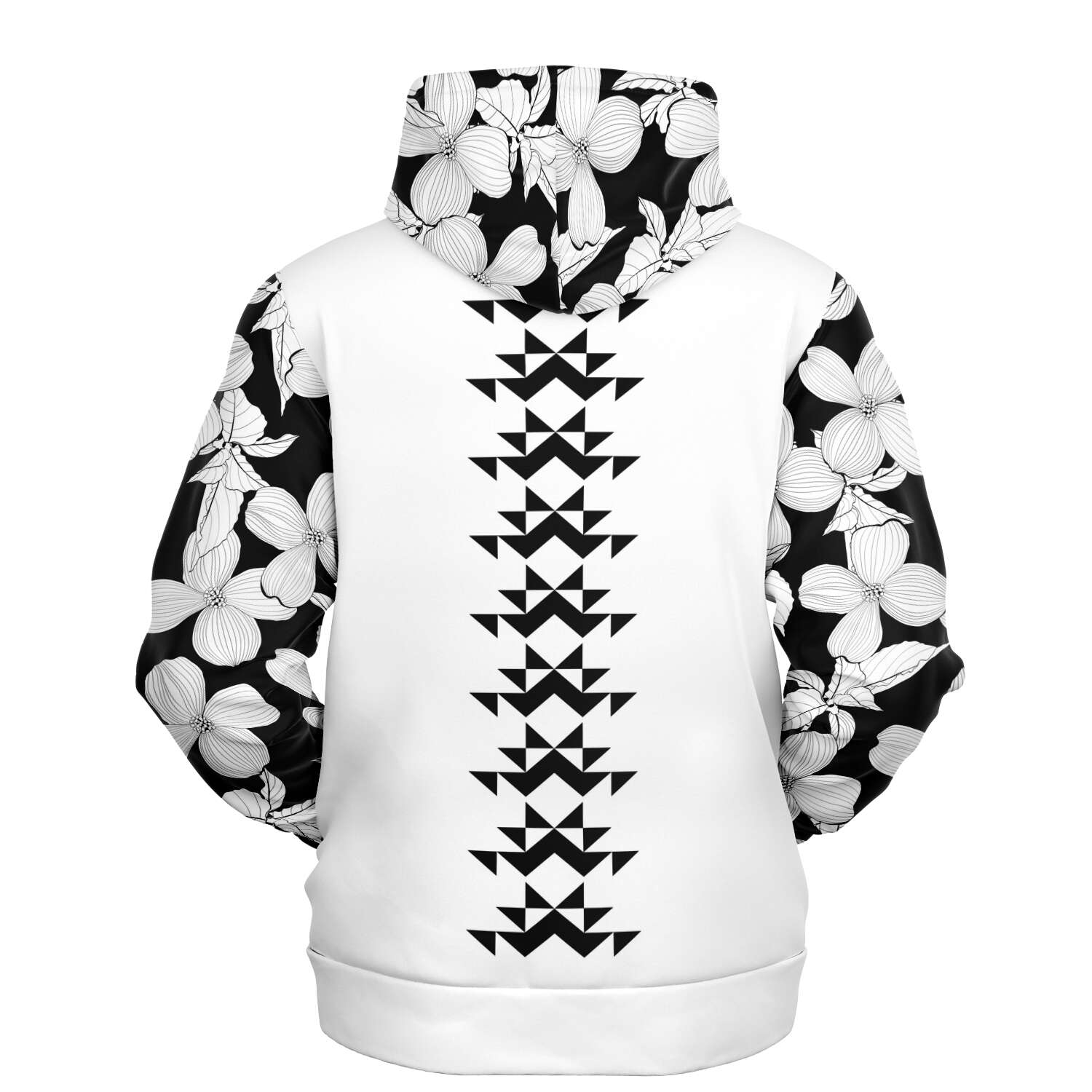 Unisex Athletic Hoodie With Dogwood Flower Pattern/Butterfly Design