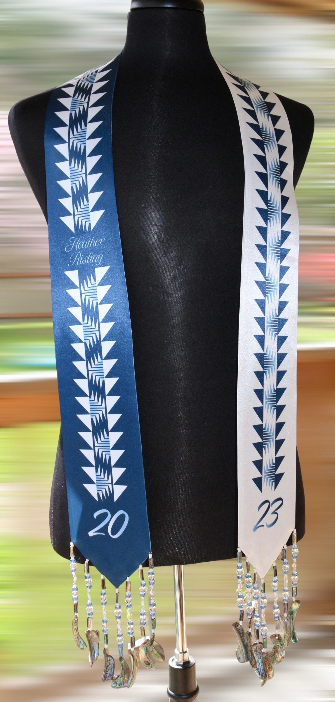 Adult Custom Graduation Stole , Native American Graduation Stole, Sash, Graduation Ceremony,Hupa, Yurok , Karuk,(PLEASE READ THE DESCRIPTION BEFORE YOU PLACE YOUR ORDER)