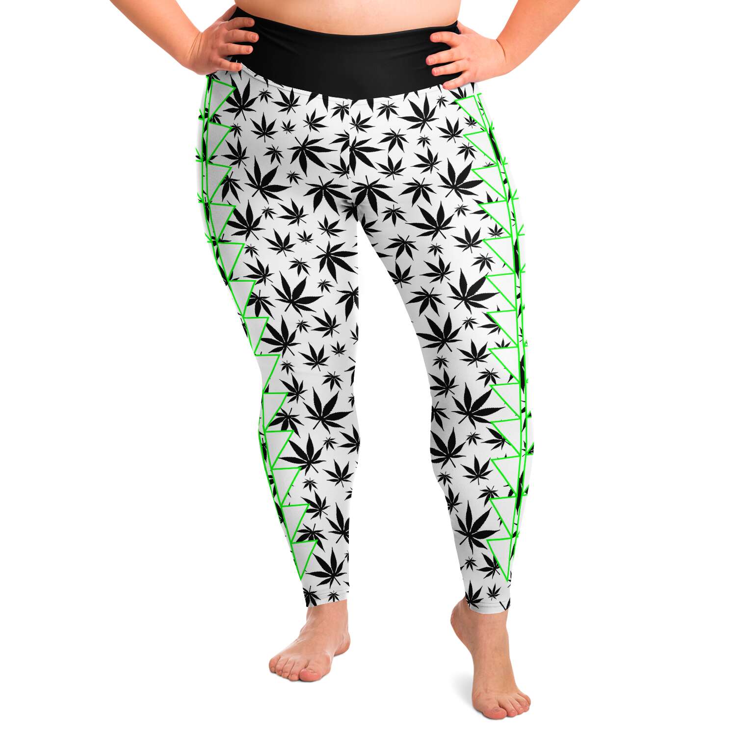 Plus Size Mary Jane Leggings With Sturgeon Back Design