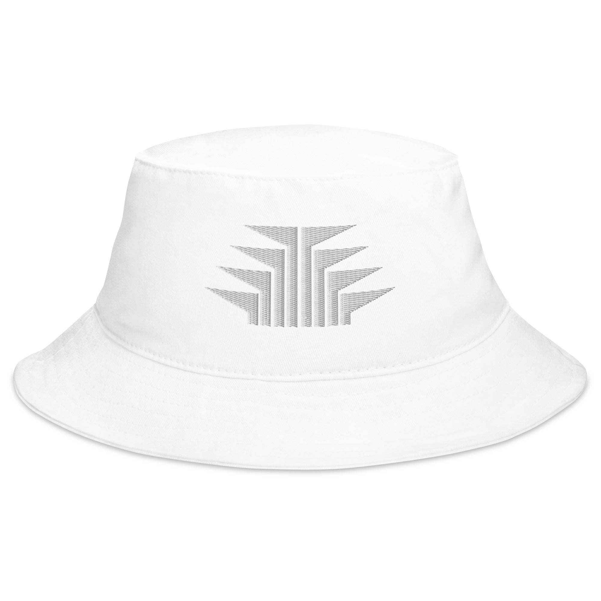 Embroidered Bucket Hat With White Frog Foot Design