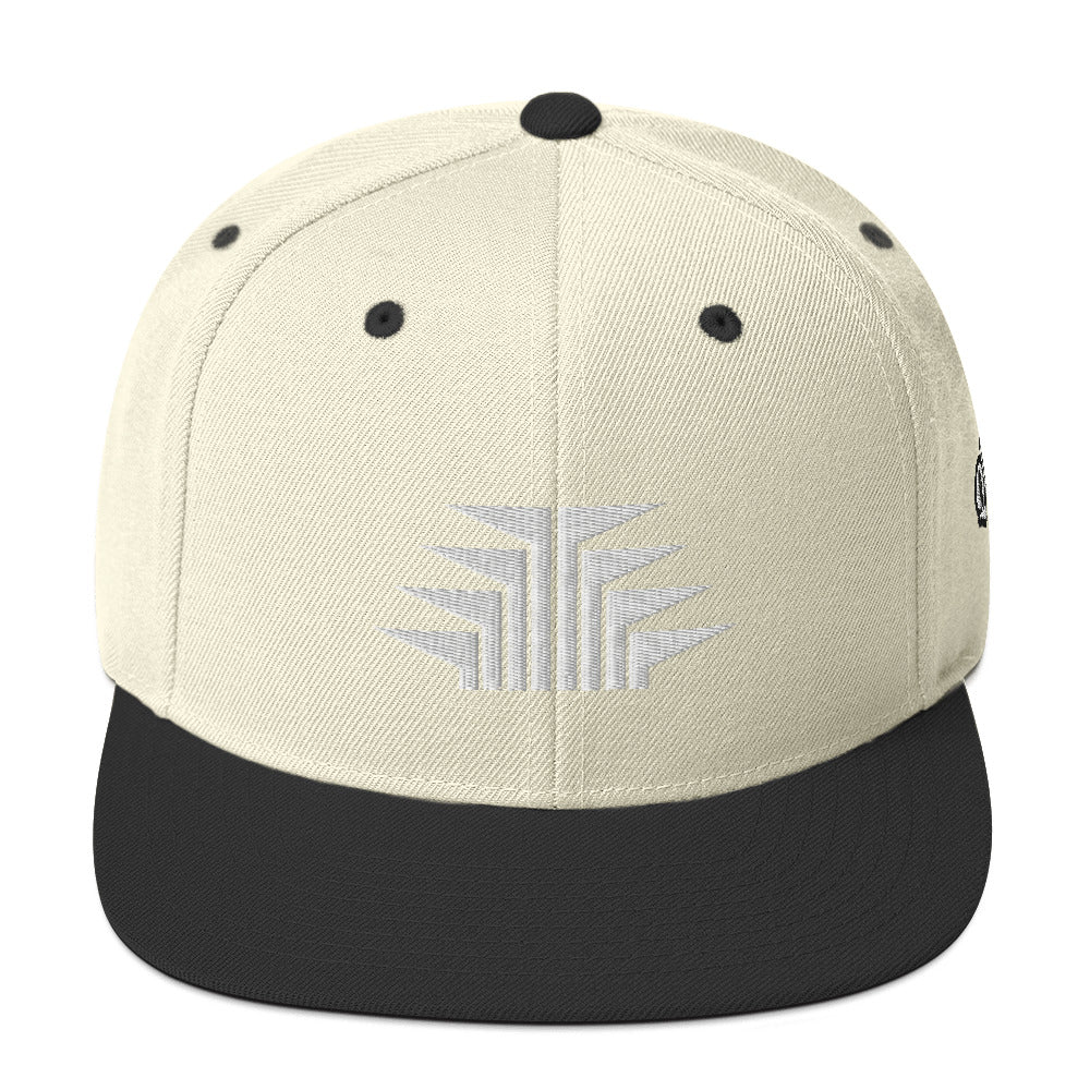 Embroidered Snapback Hat With White Frog Foot Design