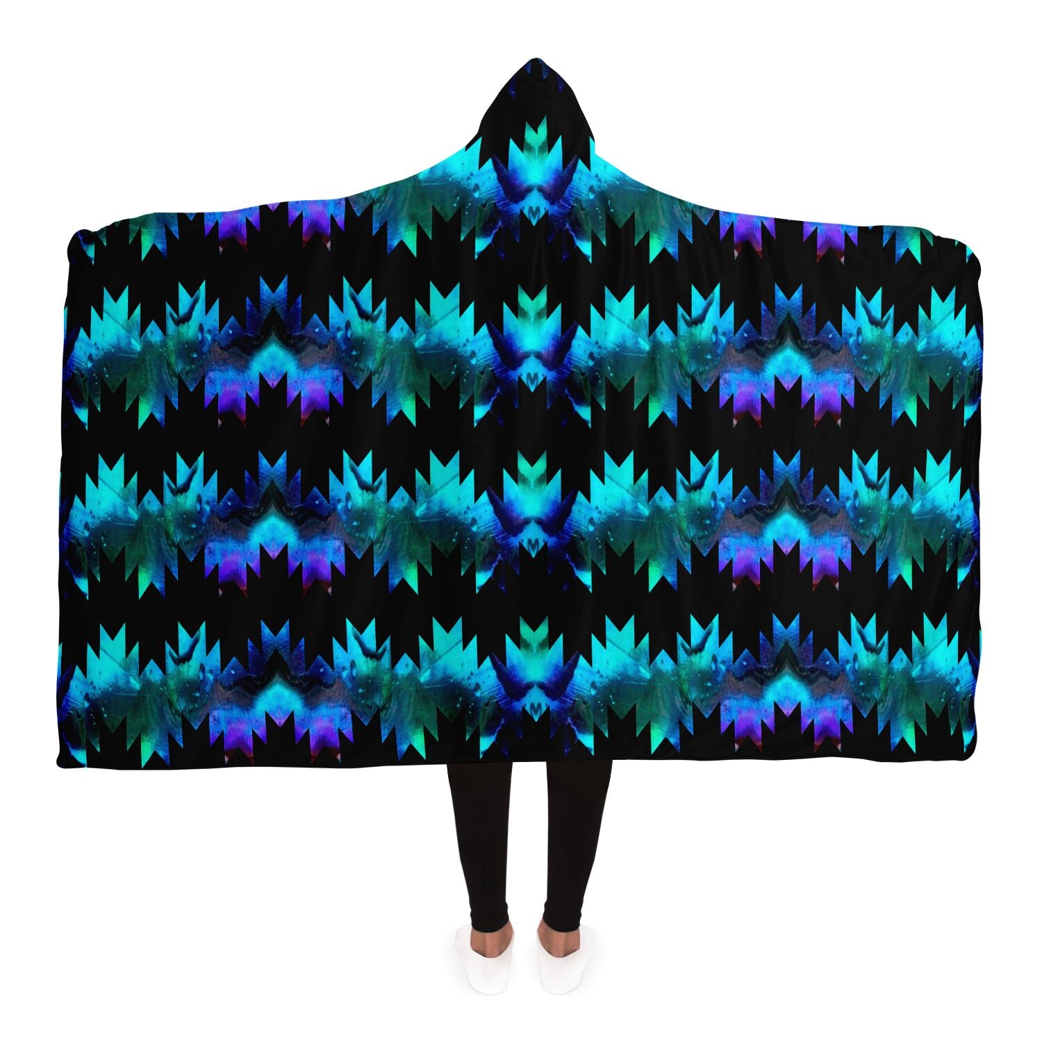 Hooded Blanket With Abalone Swallowtail Design