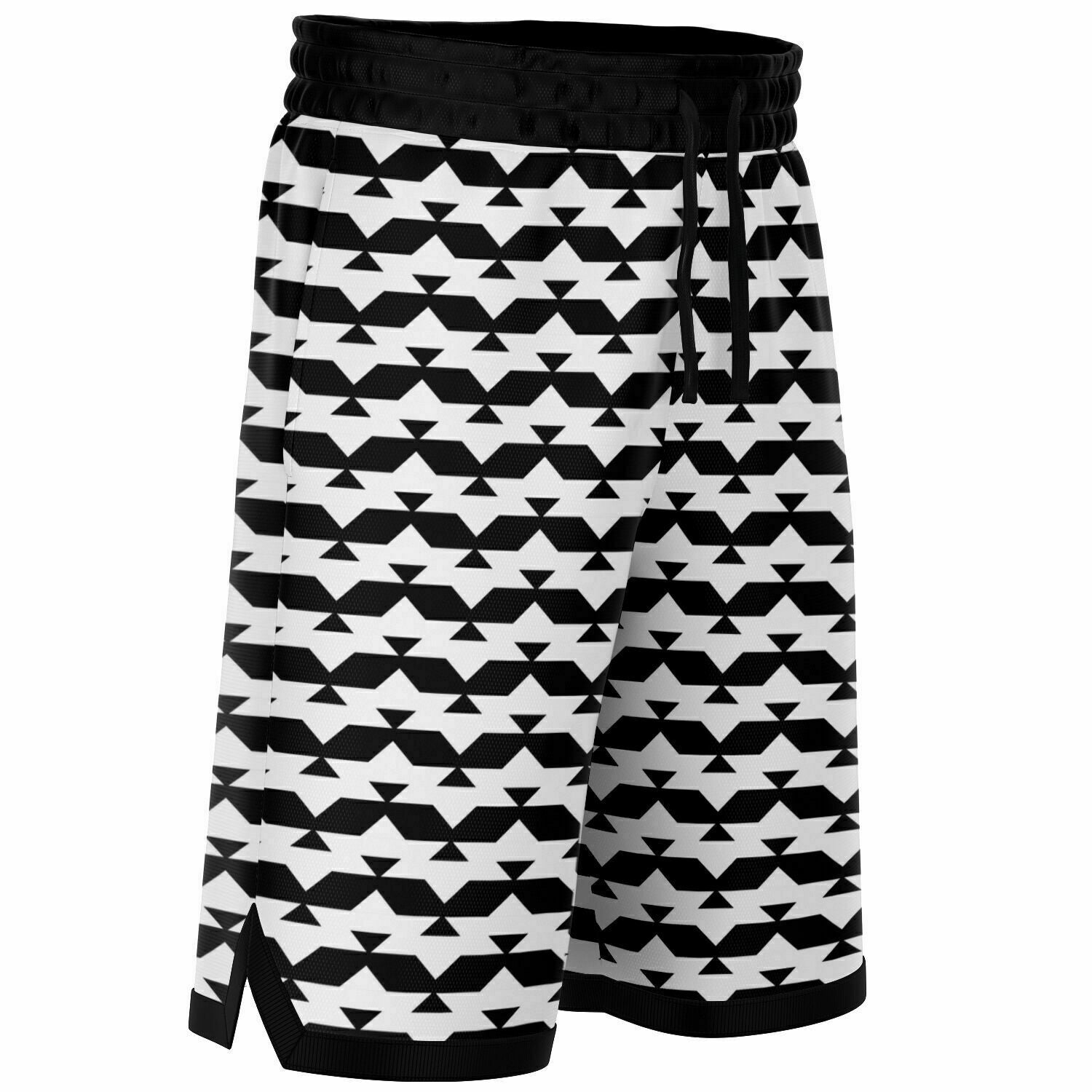 Black/White Friendship Design Basketball Shorts