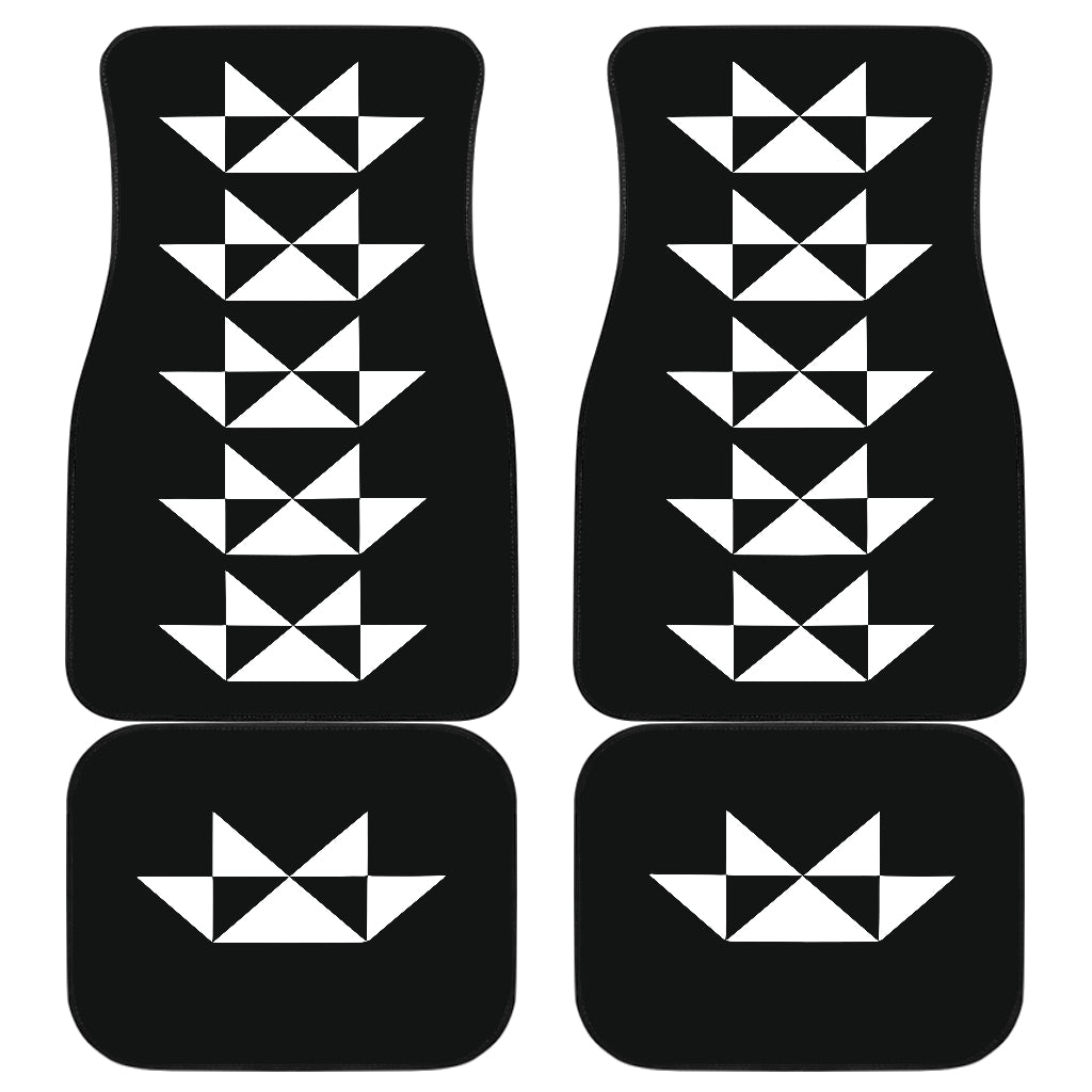 Car Floor Mats With White Butterfly Design