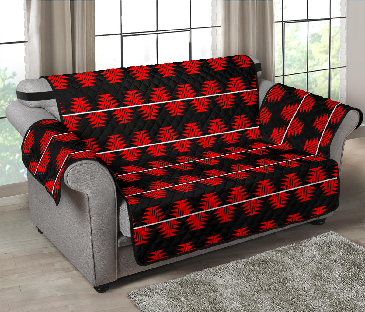 54" Loveseat Sofa Protector With Red Frog Foot Designs