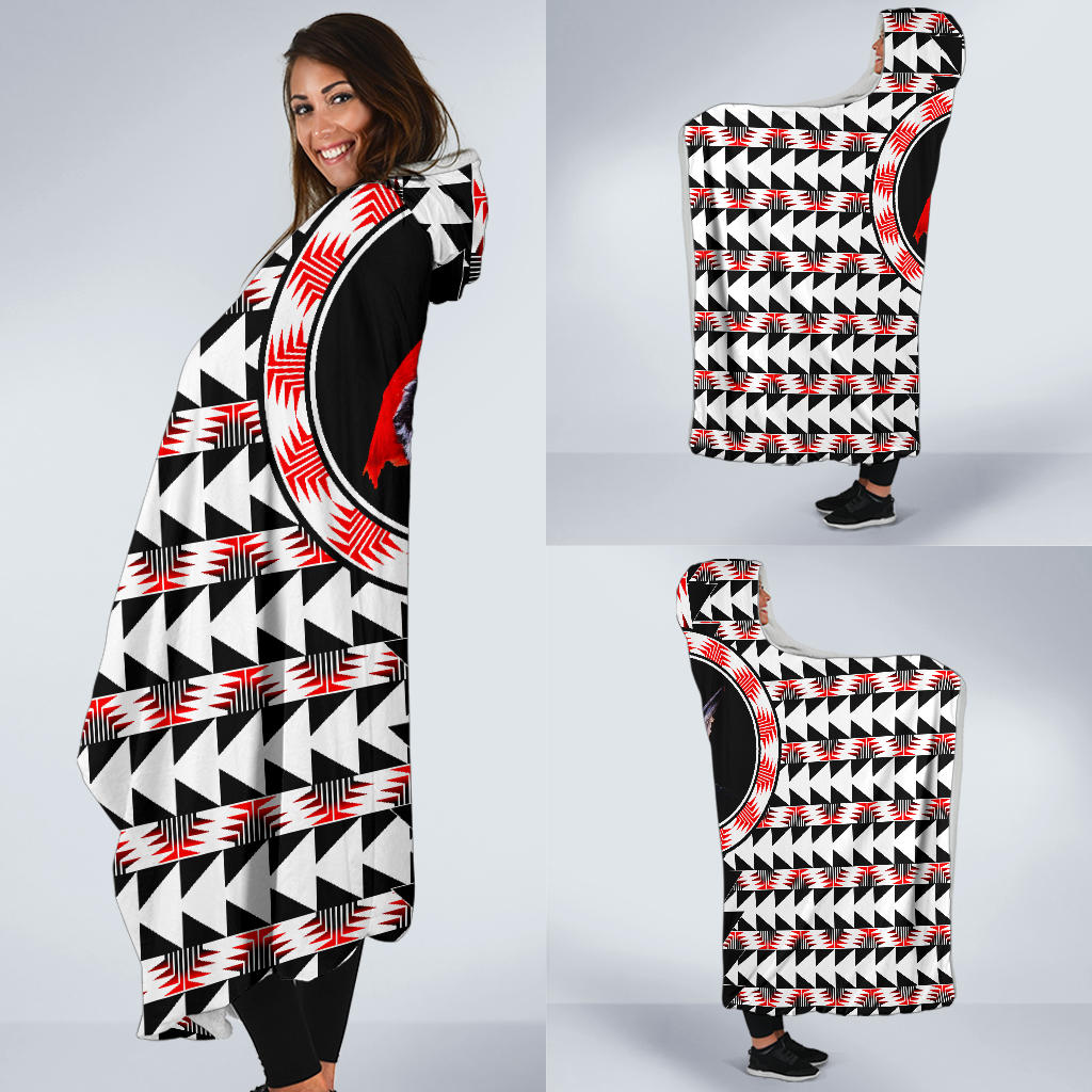 Hooded Blanket (Pileated Woodpecker With Frog Foot And Sturgeon Back Design)