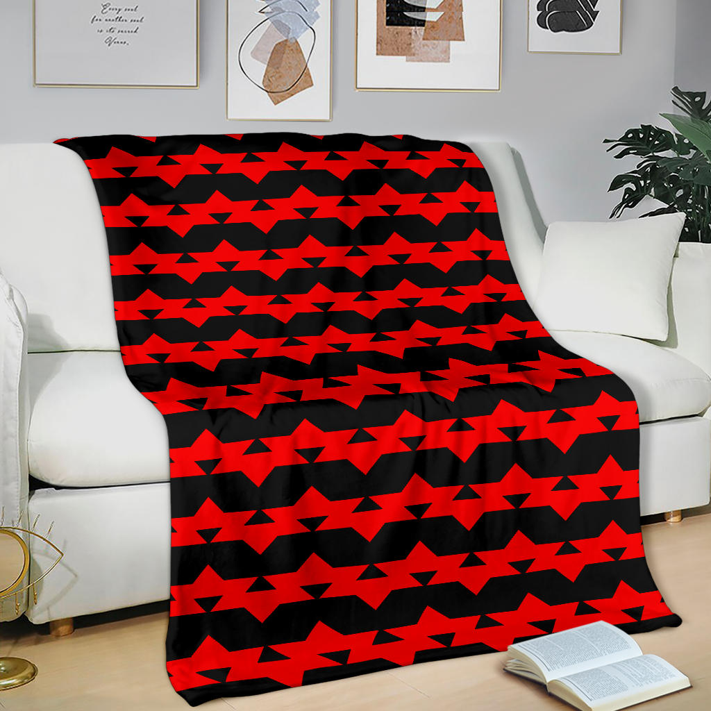 Premium Black Blanket With Red Friendship Designs