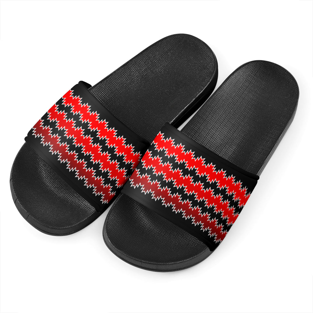 Slide Sandals With Red Swallow Tail Designs