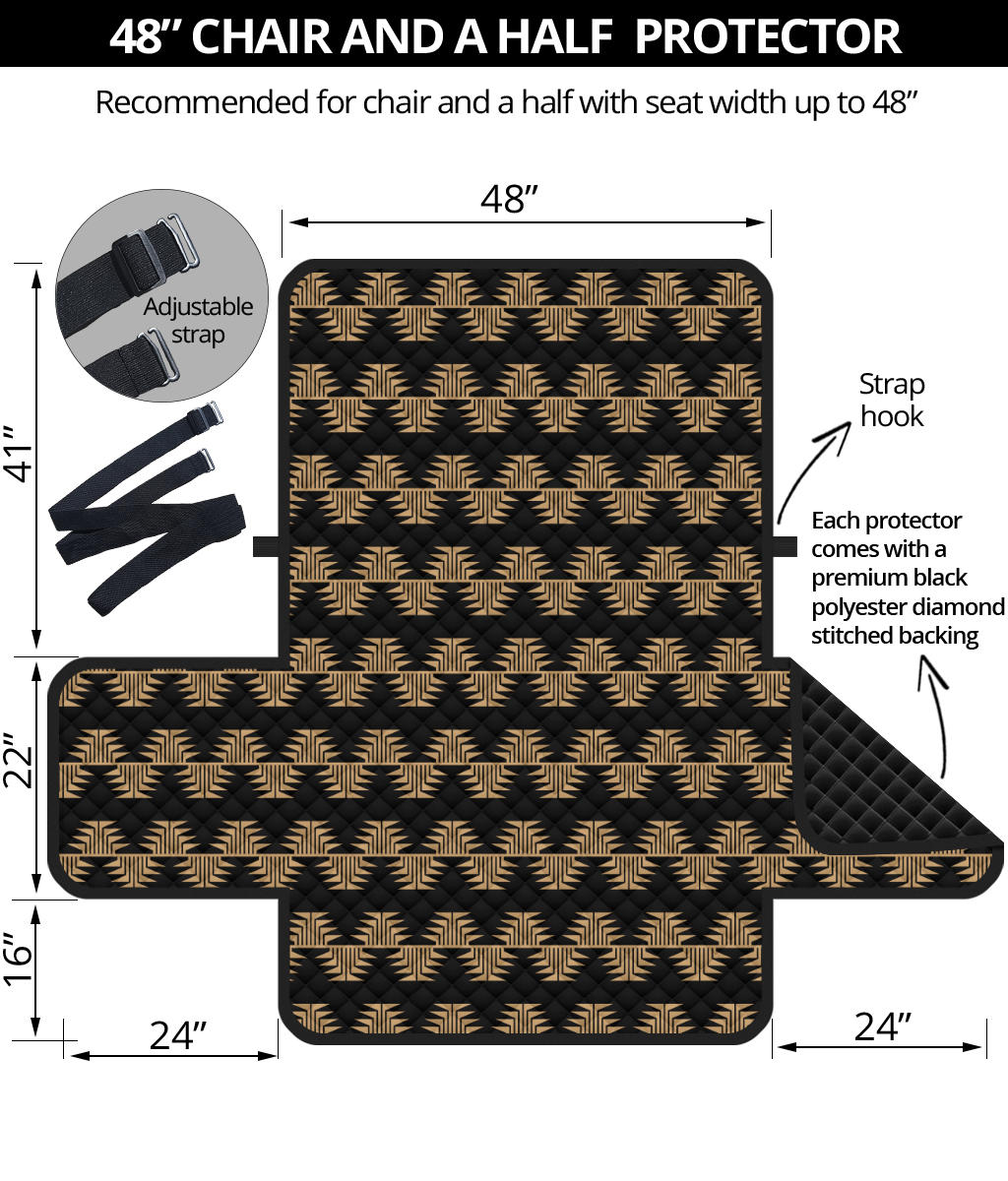 48" Chair And A Half Sofa Protector With Tan Frog Foot Designs