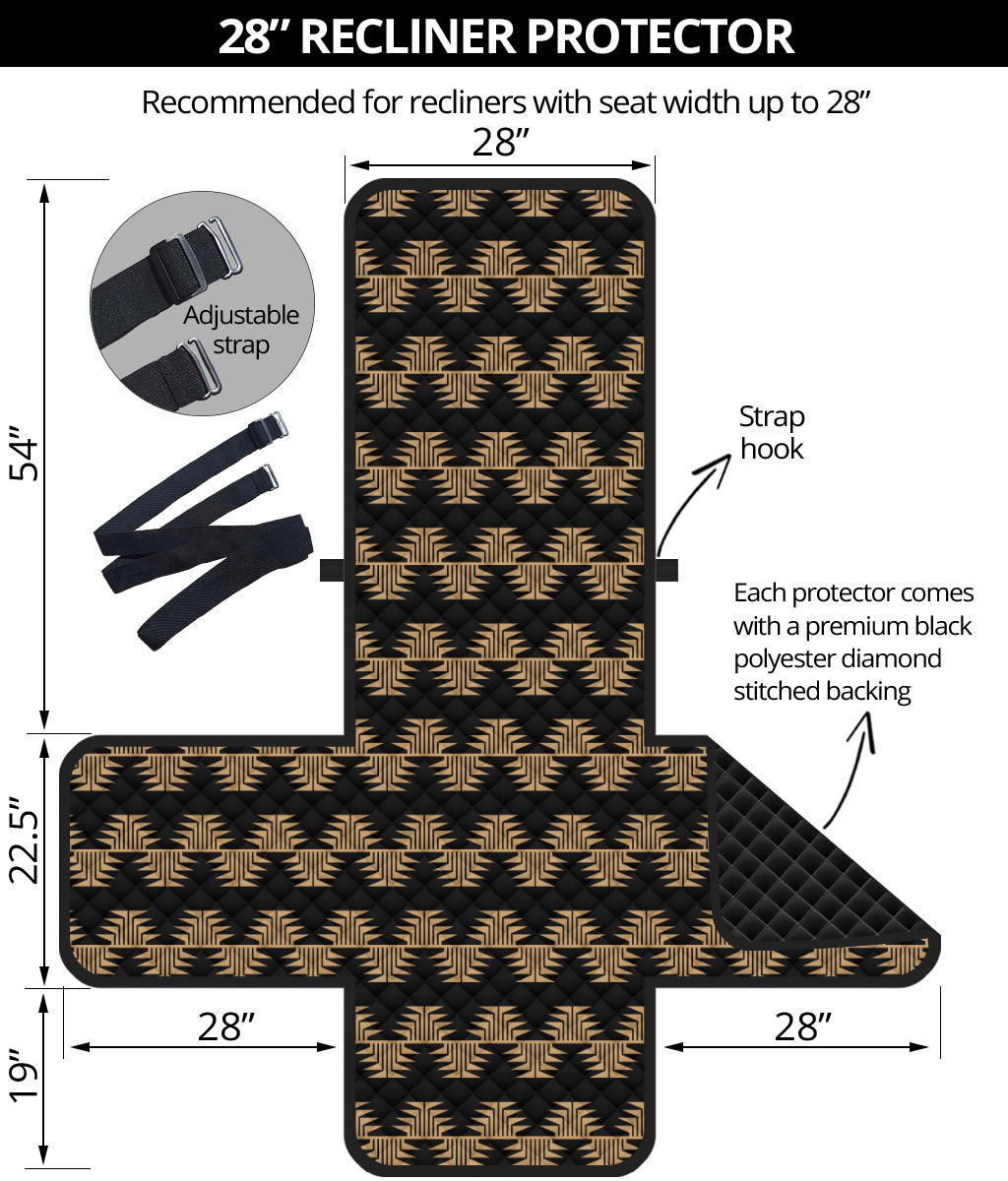 28" Recliner Sofa Protector With Tan Frog Foot Designs