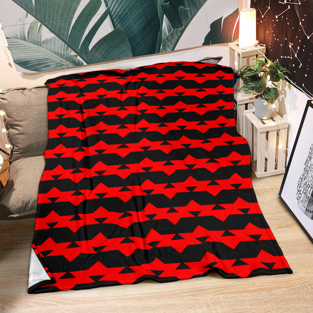 Premium Black Blanket With Red Friendship Designs