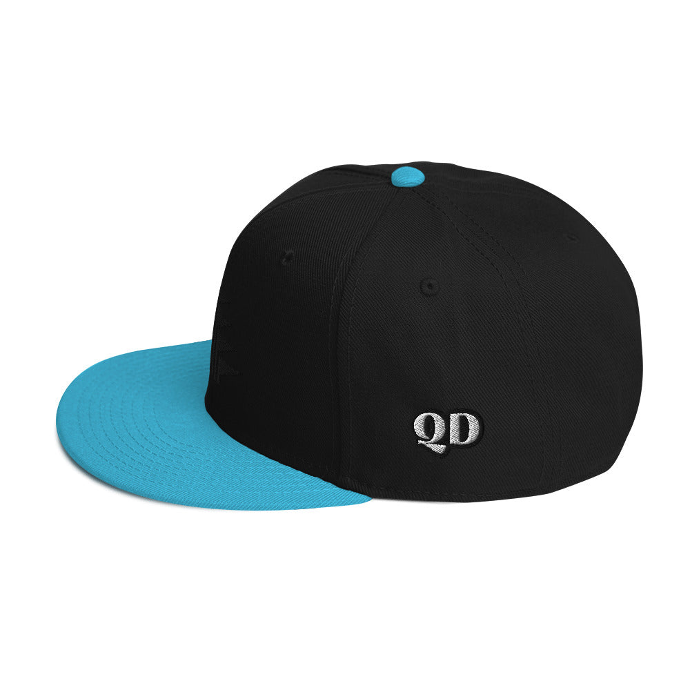 Embroidered Snapback Hat With Black Frog Foot Design