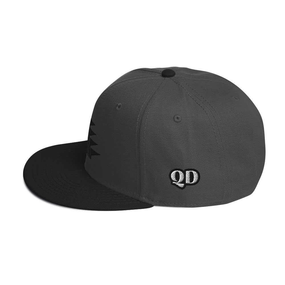 Embroidered Snapback Hat With Black Frog Foot Design